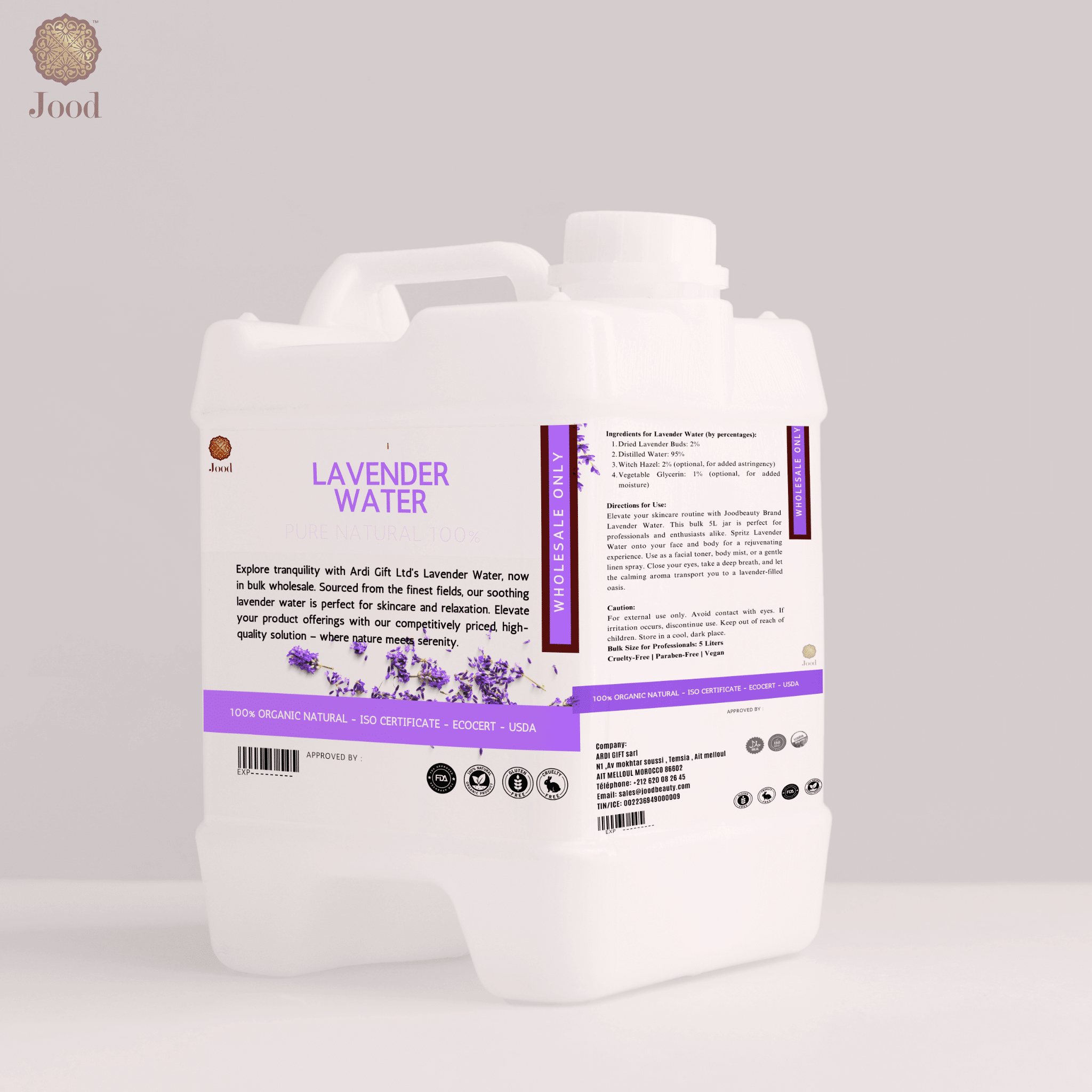 Lavender Water Hydrosol 5L |100% Pure Distilled Natural Bio